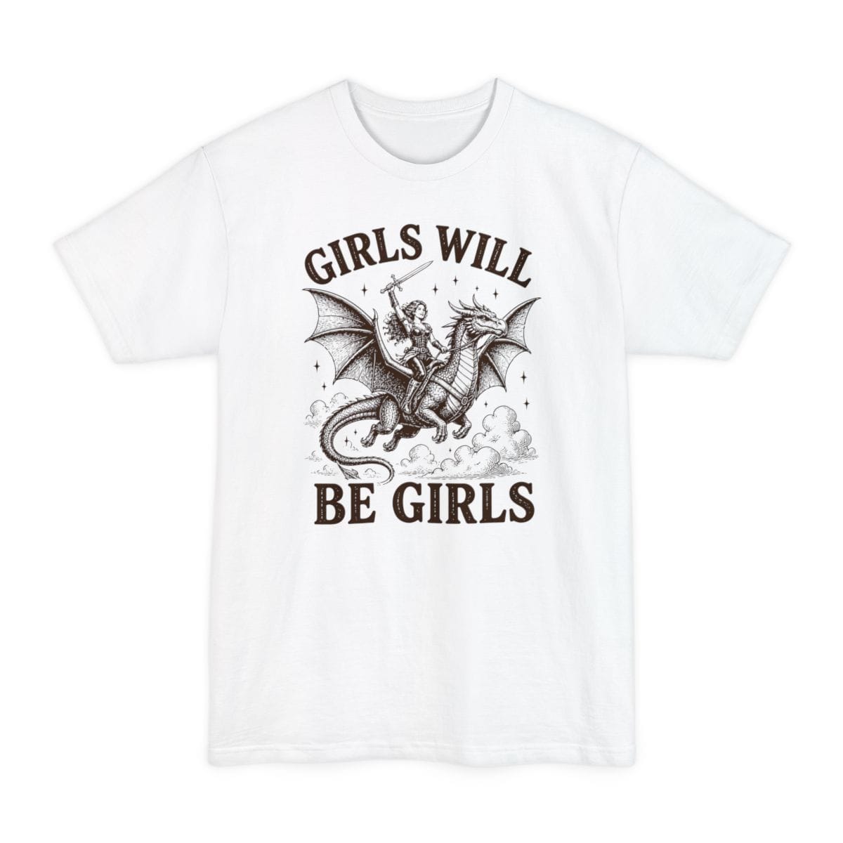 Girls Will Be Girls Riding Dragon Tall T-Shirt