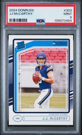 Graded 2024 Panini Donruss JJ McCarthy #303 Rookie RC Football Card PSA 9 Mint