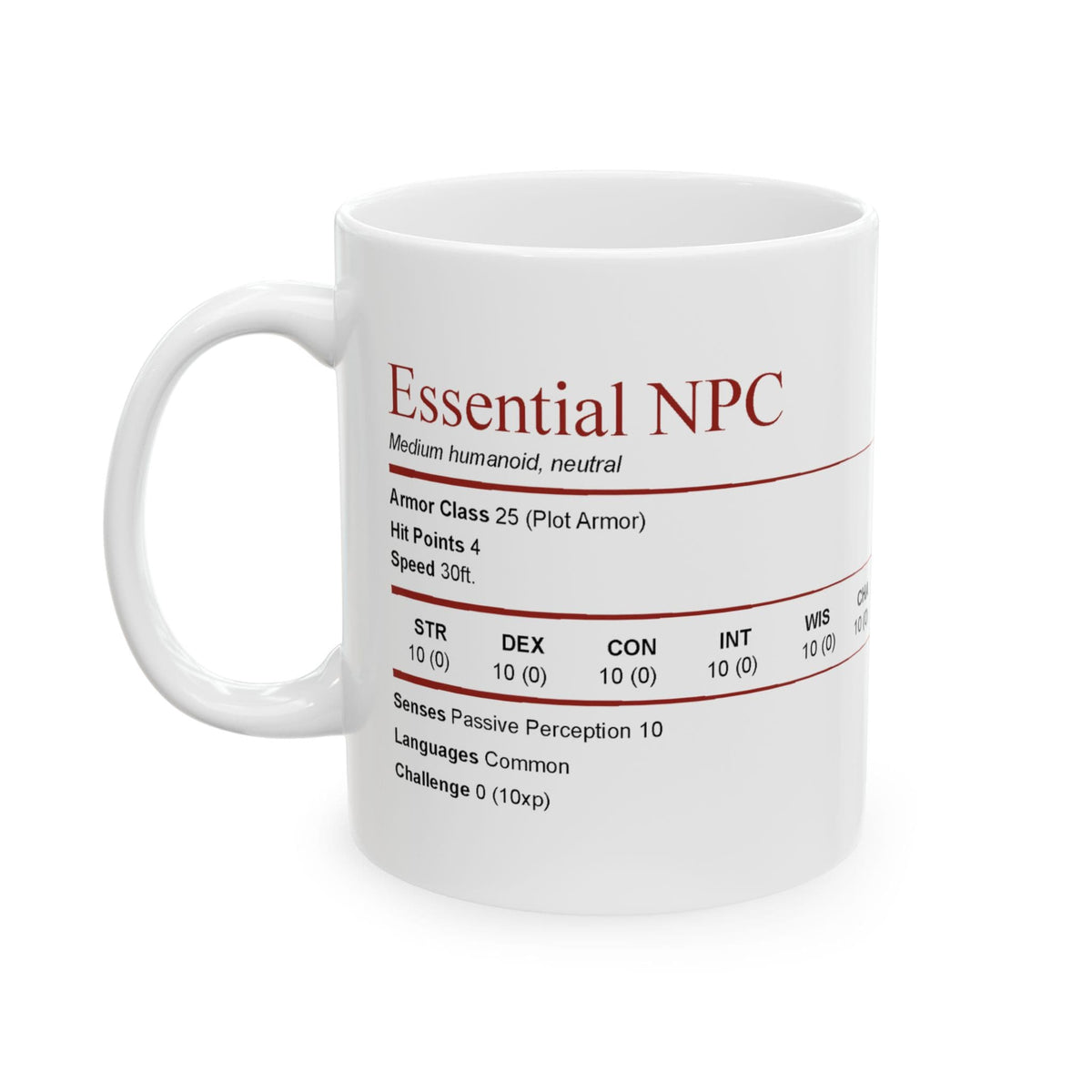 D&D Essential NPC Stat Block Mug