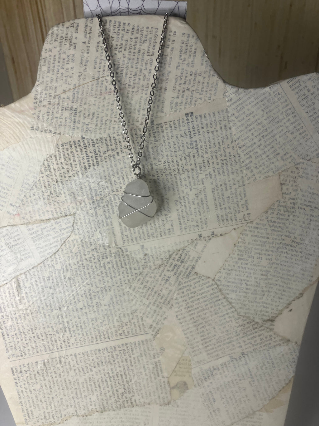 Wire Wrapped Stone and Crystal Necklaces, Stainless Steel