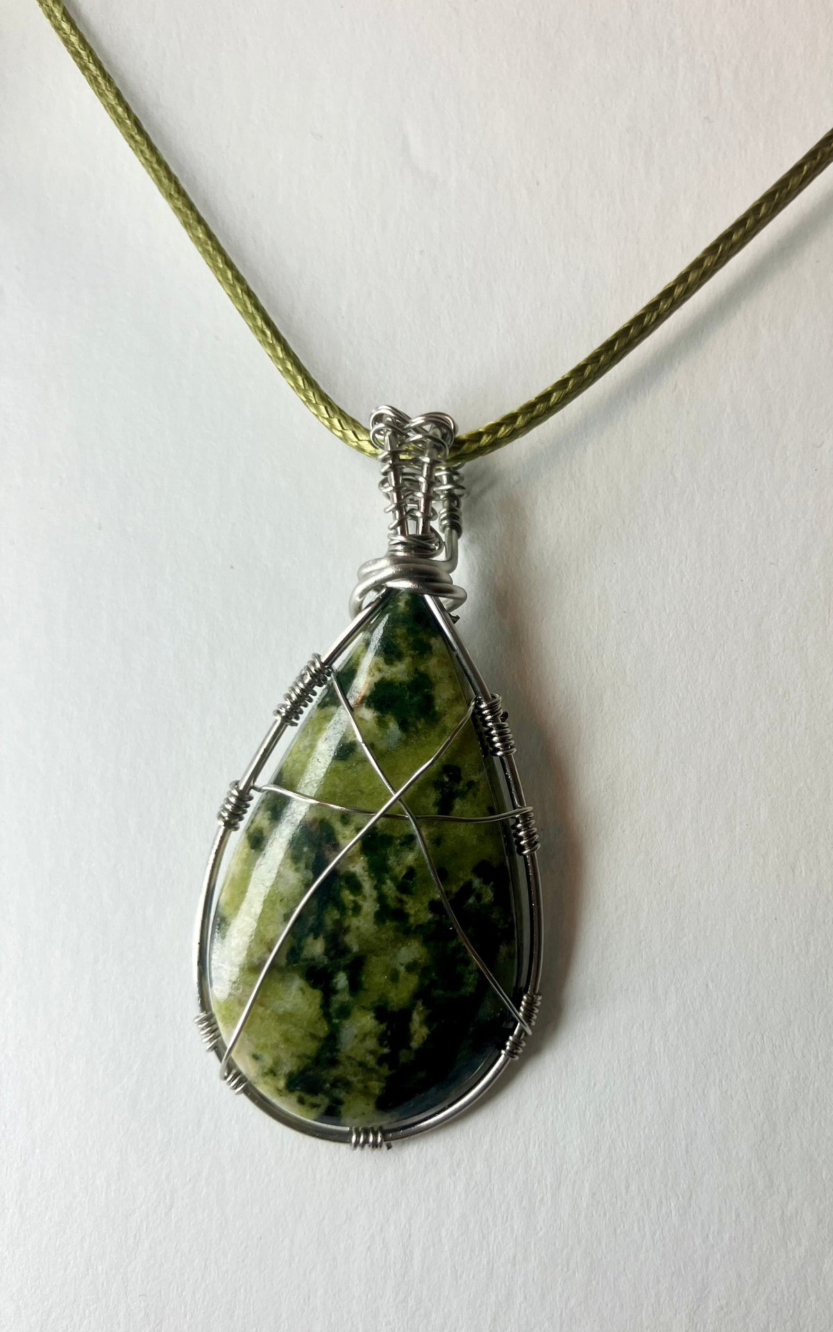 Wire Wrapped Stone and Crystal Necklaces, Stainless Steel