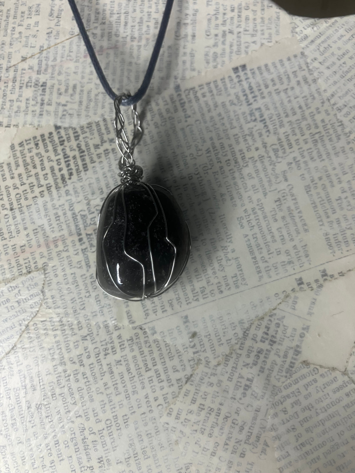 Wire Wrapped Stone and Crystal Necklaces, Stainless Steel