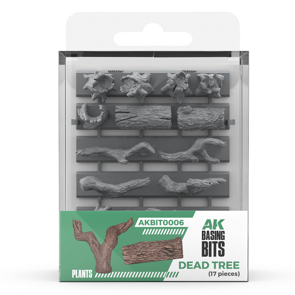 AK Interactive Basing Bits: Dead Tree Basing (17 Pieces)