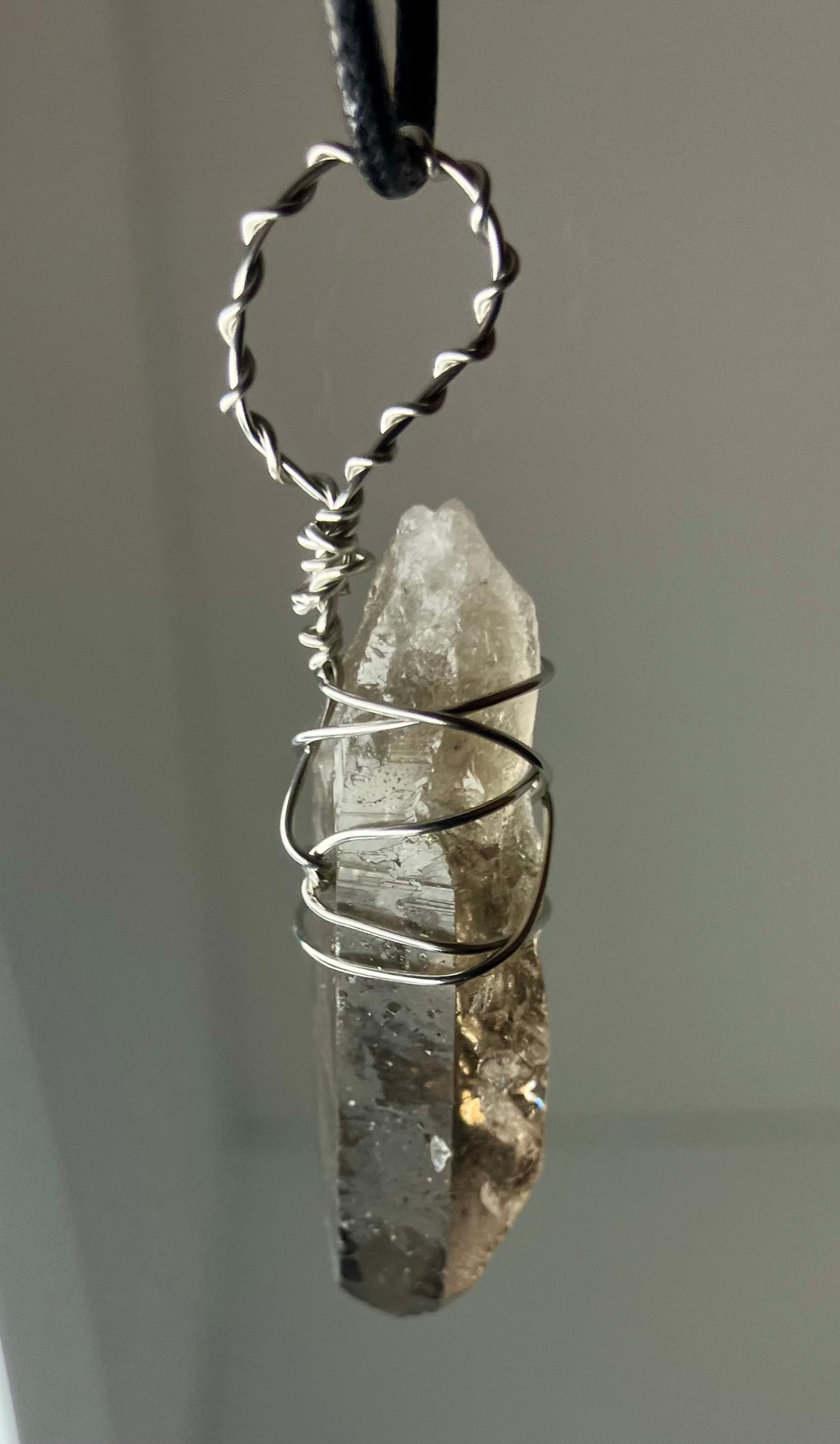 Wire Wrapped Stone and Crystal Necklaces, Stainless Steel
