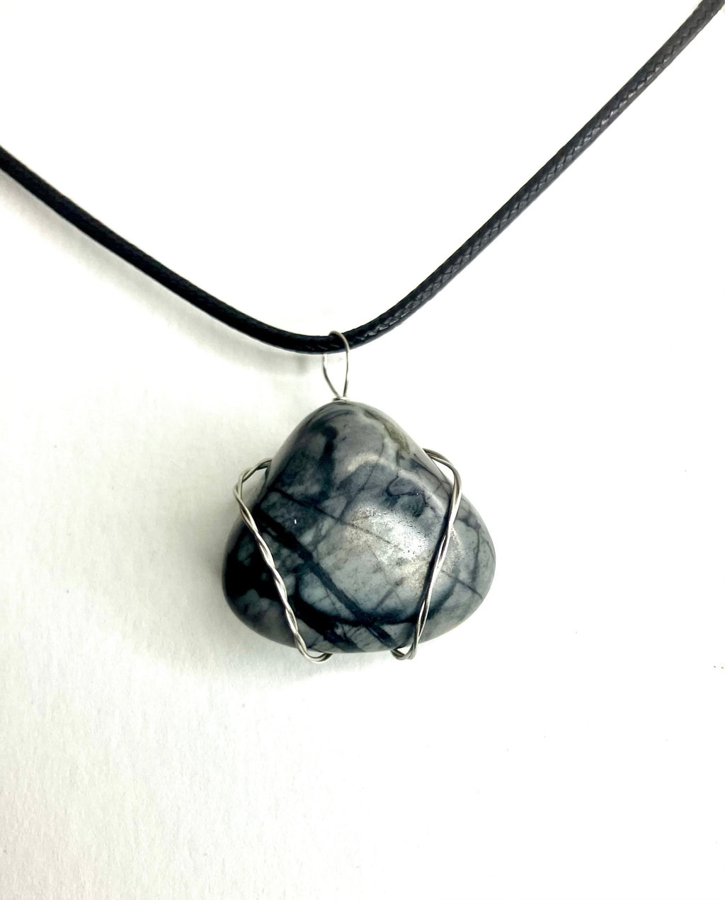 Wire Wrapped Stone and Crystal Necklaces, Stainless Steel