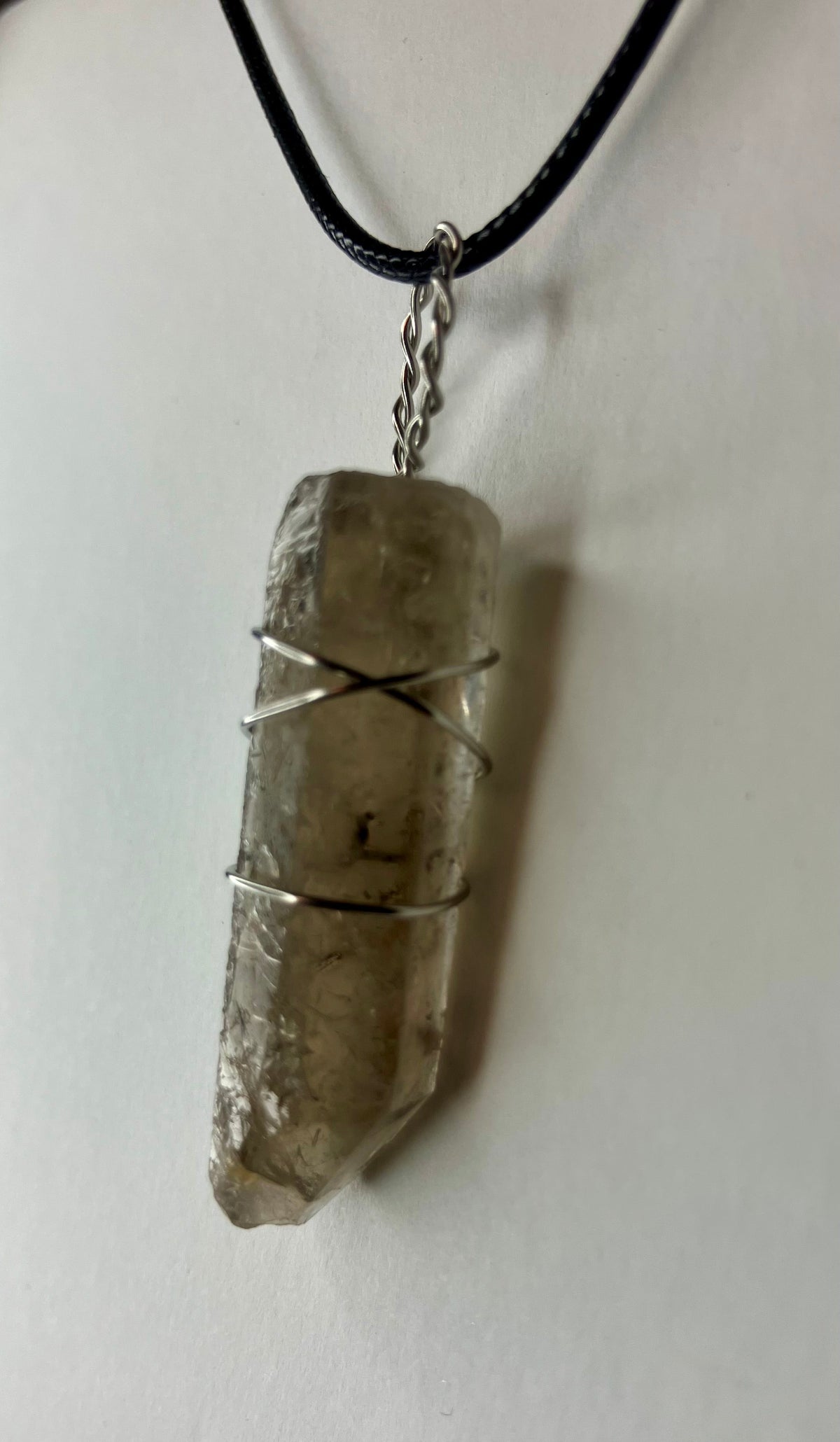 Wire Wrapped Stone and Crystal Necklaces, Stainless Steel