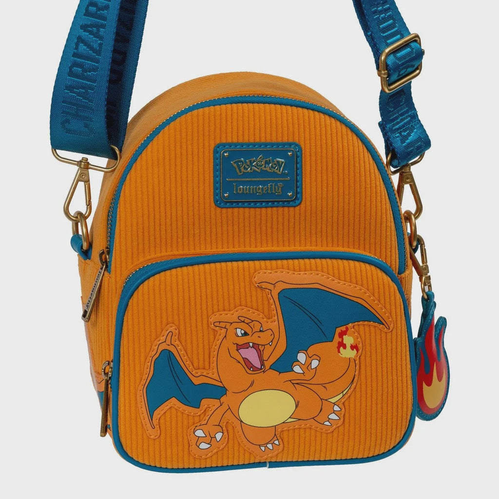 Pokemon Charizard Corduroy Convertible Mini Backpack   Entertainment Earth Exclusive