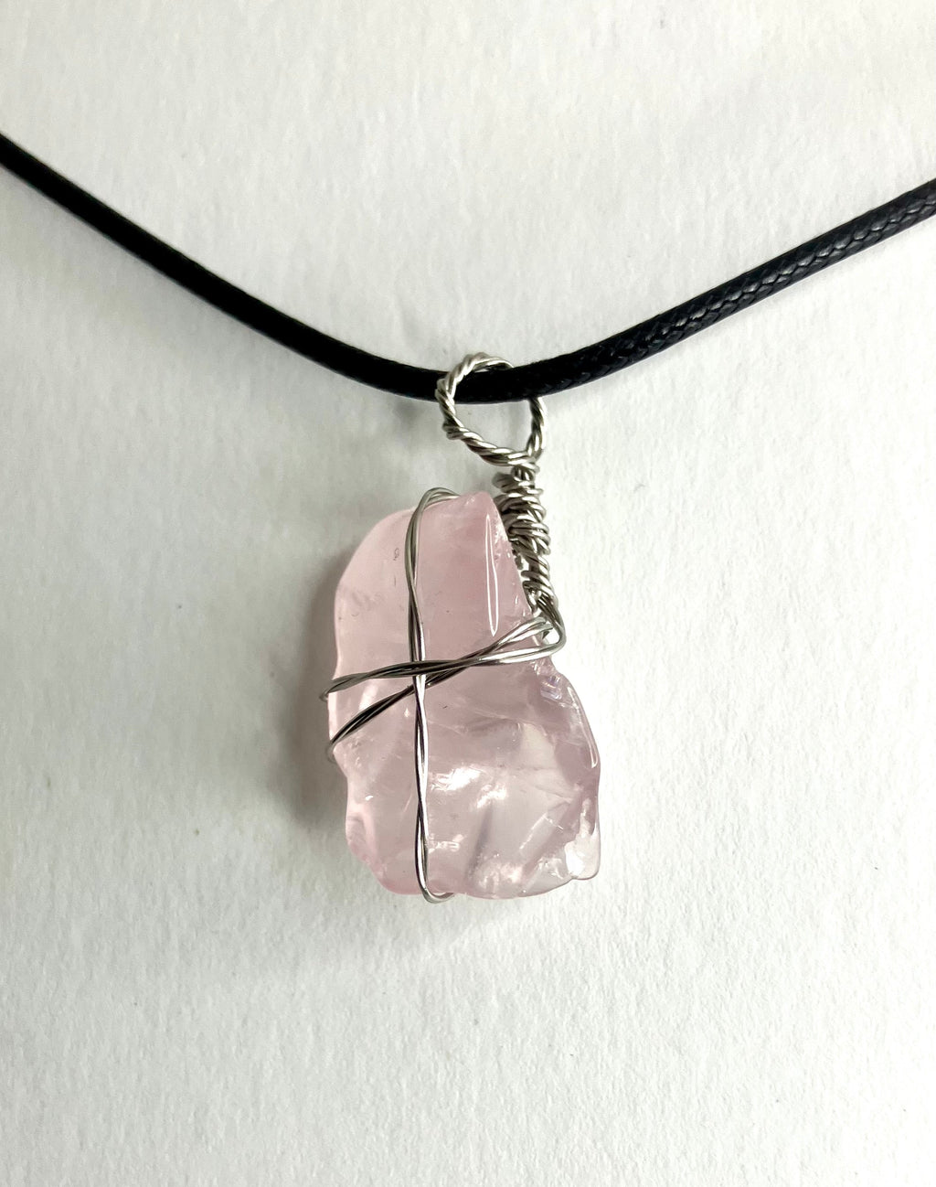 Wire Wrapped Stone and Crystal Necklaces, Stainless Steel