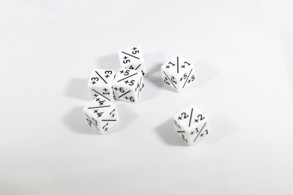 White D6 MTG +1/+1 Counter Dice  - Magic: The Gathering DnD d6 Stats (Sold Per Die)