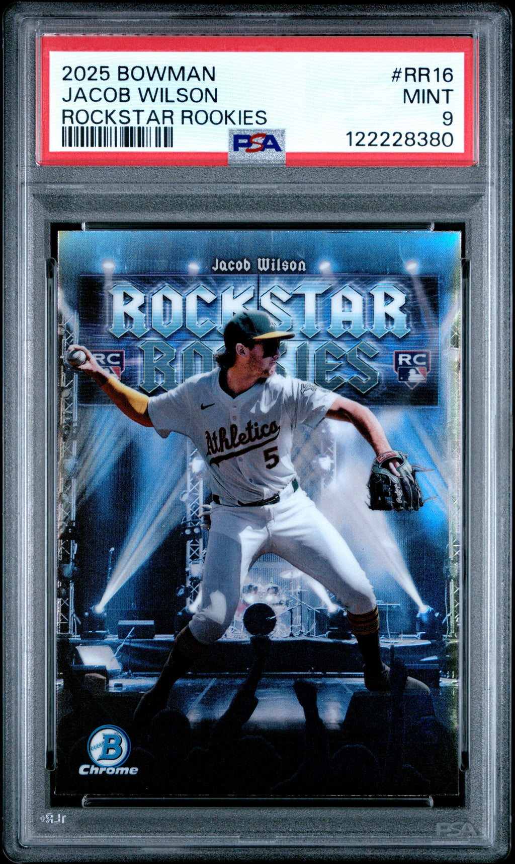 Graded 2025 Topps Bowman Jacob Wilson #RR16 Rockstar Rookies Rookie RC Baseball Card PSA 9 Mint