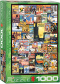 Puzzle: Vintage Art Collages - Travel Around the World Vintage Posters
