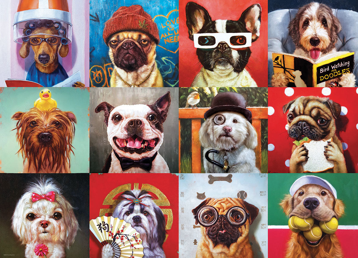 Puzzle: Artist Series - Funny Dogs by Lucia Heffernan