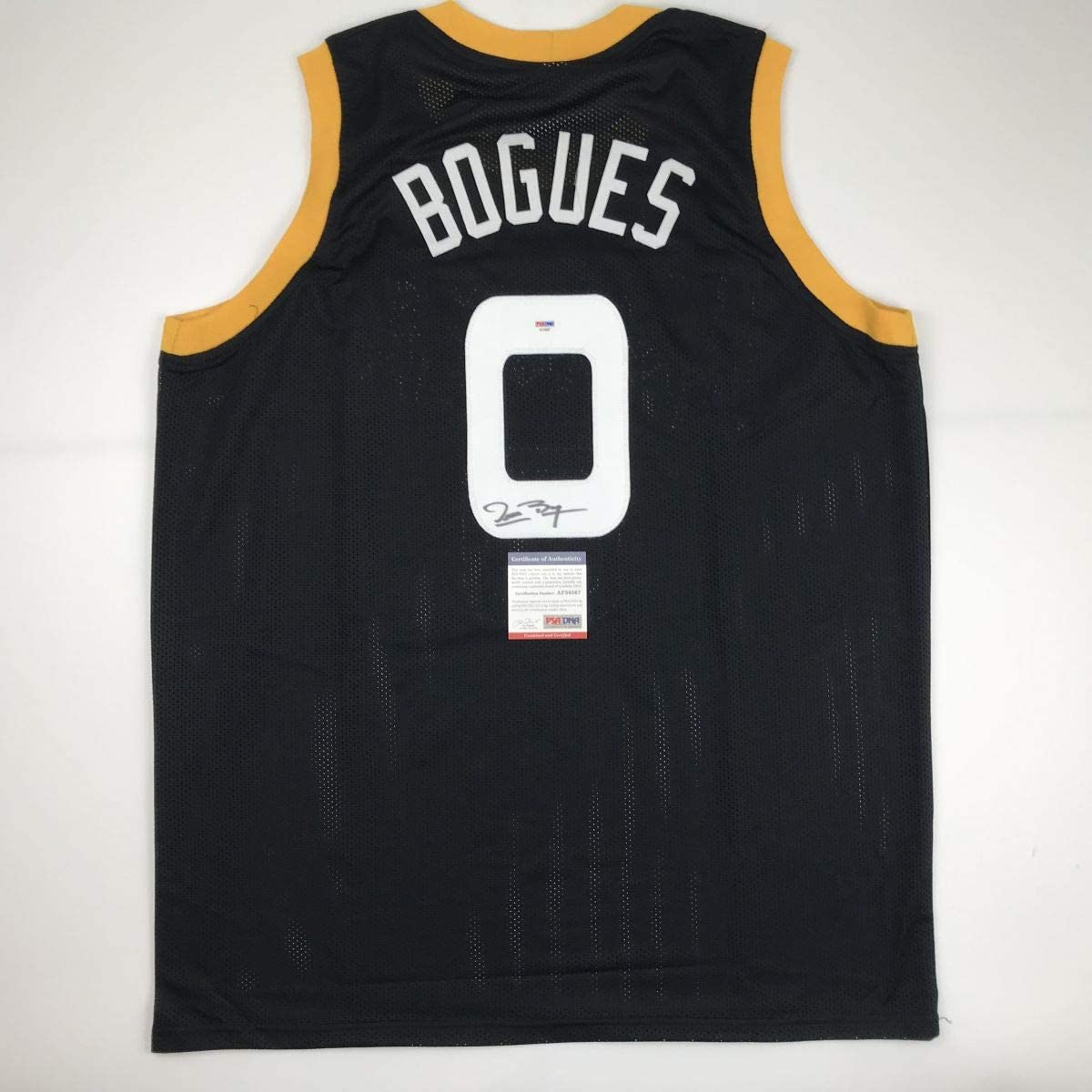 Autographed/Signed Muggsy Bogues Space Jam Monstars Black Basketball Jersey PSA/DNA COA