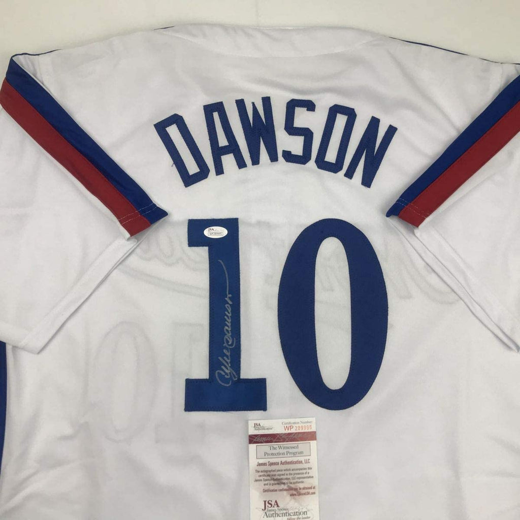 Autographed/Signed Andre Dawson Montreal White Baseball Jersey JSA COA