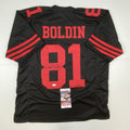 Autographed/Signed Anquan Boldin San Francisco Black Football Jersey JSA COA