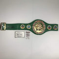 Autographed/Signed George Foreman WBC Green Boxing Replica Championship Belt JSA COA