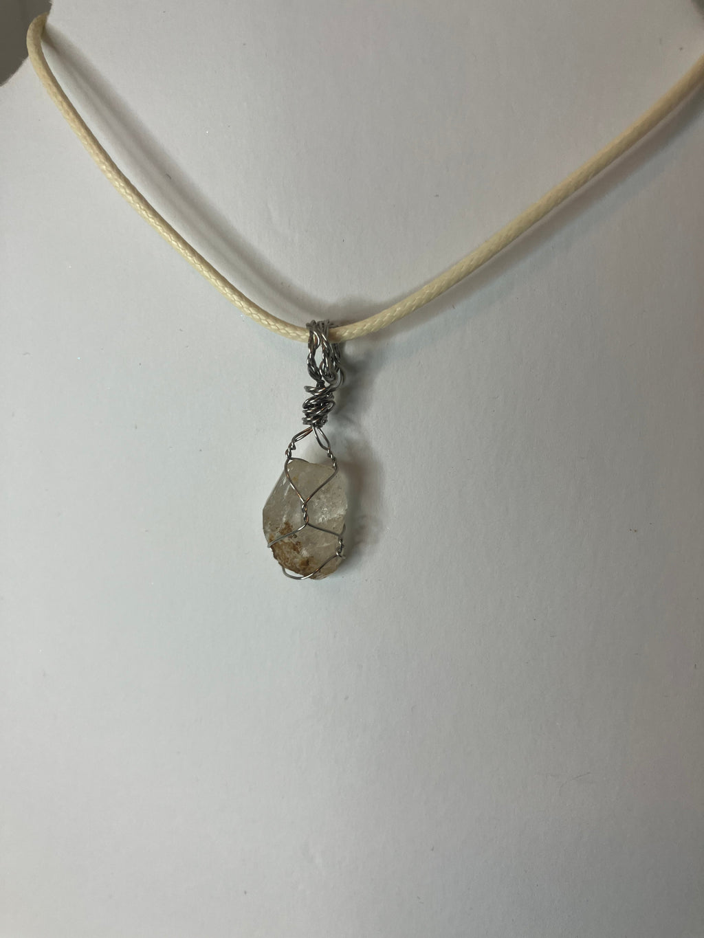 Wire Wrapped Stone and Crystal Necklaces, Stainless Steel