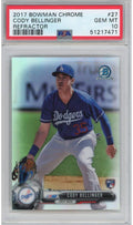 Graded 2017 Bowman Chrome Cody Bellinger #27 Refractor #/499 Rookie RC Baseball Card PSA 10 Gem Mint