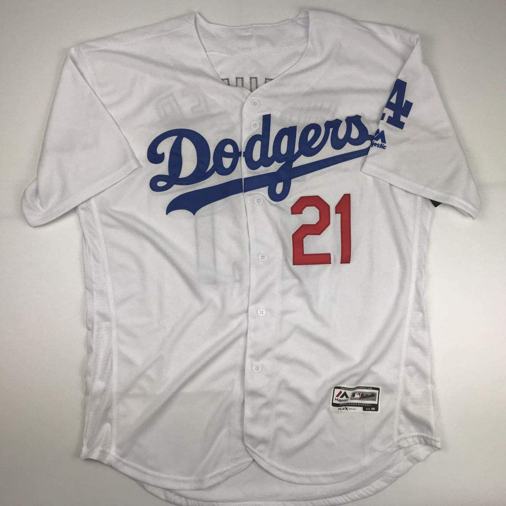 Autographed/Signed Walker Buehler Los Angeles LA White Baseball Jersey PSA/DNA COA