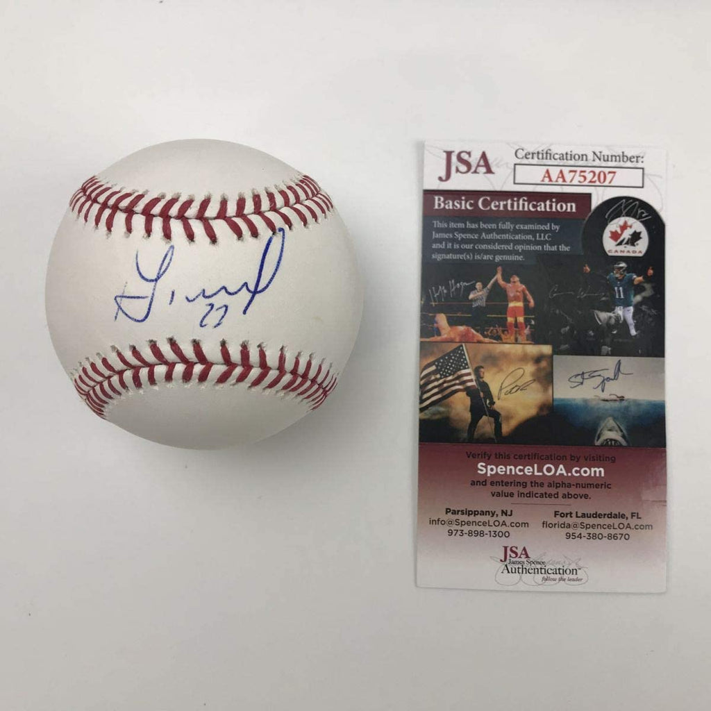 Autographed/Signed Jose Altuve Astros Rawlings Official Major League Baseball ROML JSA COA Auto