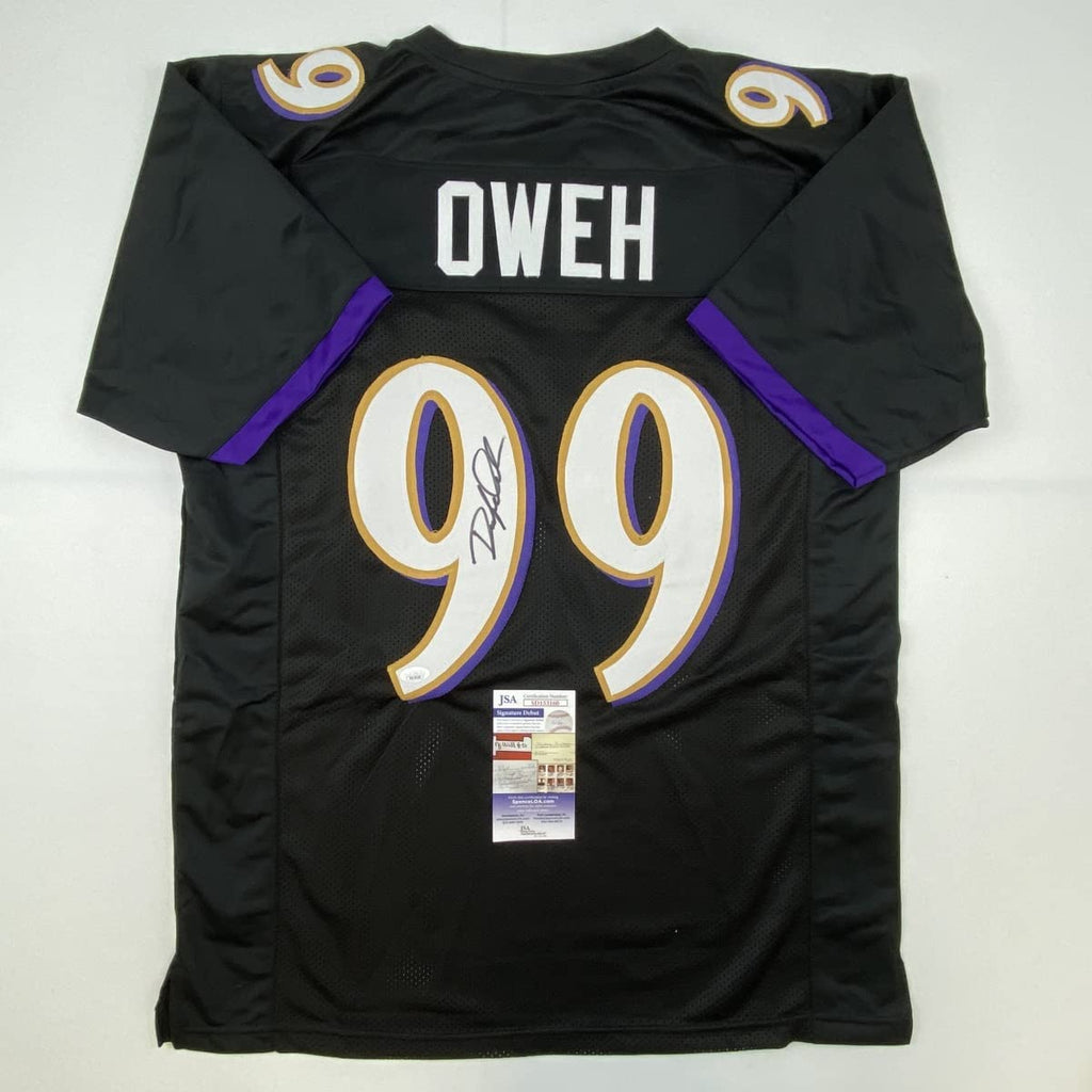 Autographed/Signed Odafe Oweh Baltimore Black Football Jersey JSA COA