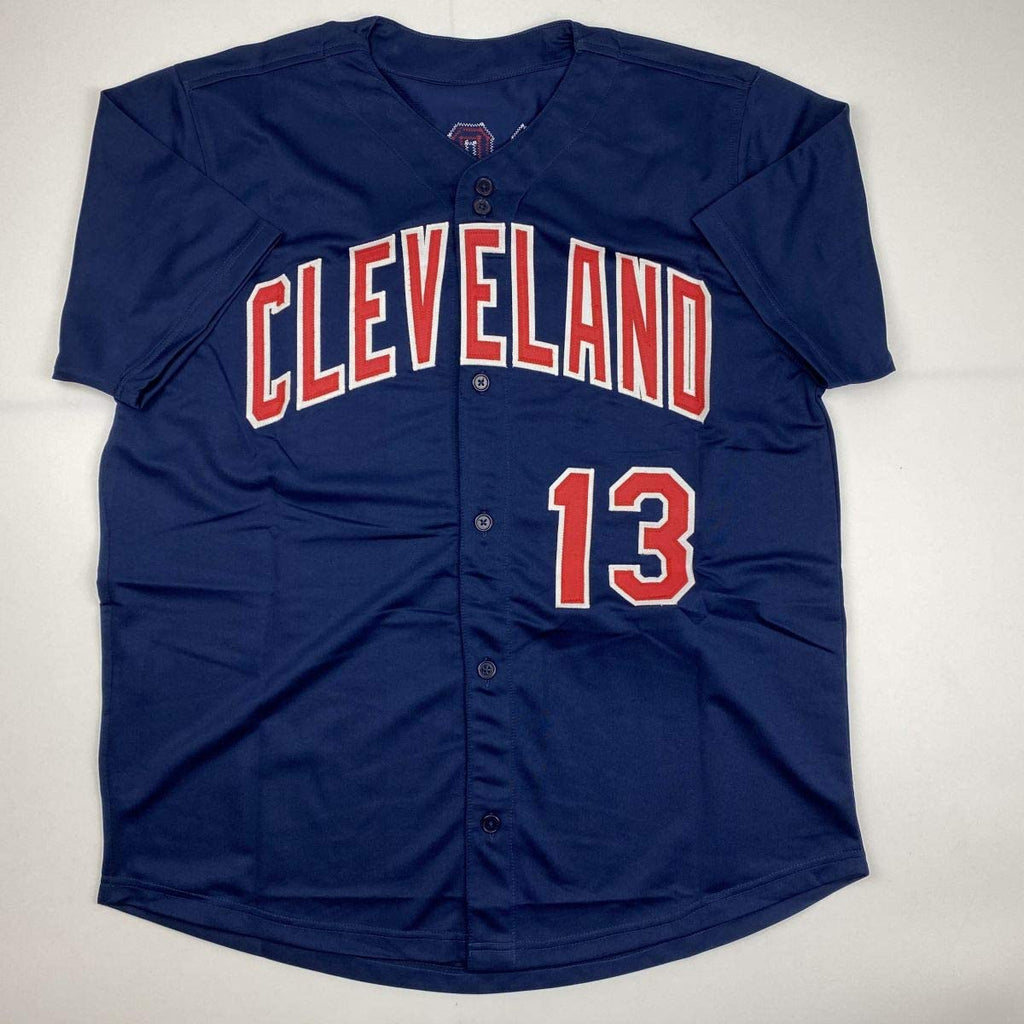 Autographed/Signed Omar Vizquel 11x GG Cleveland Blue Baseball Jersey JSA COA