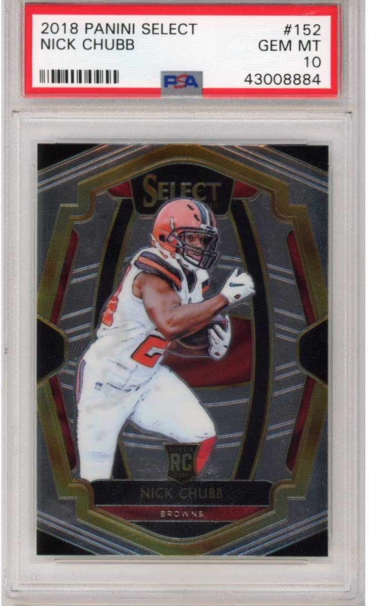 Graded 2018 Panini Select Nick Chubb #152 Rookie RC Football Card PSA 10 Gem Mint