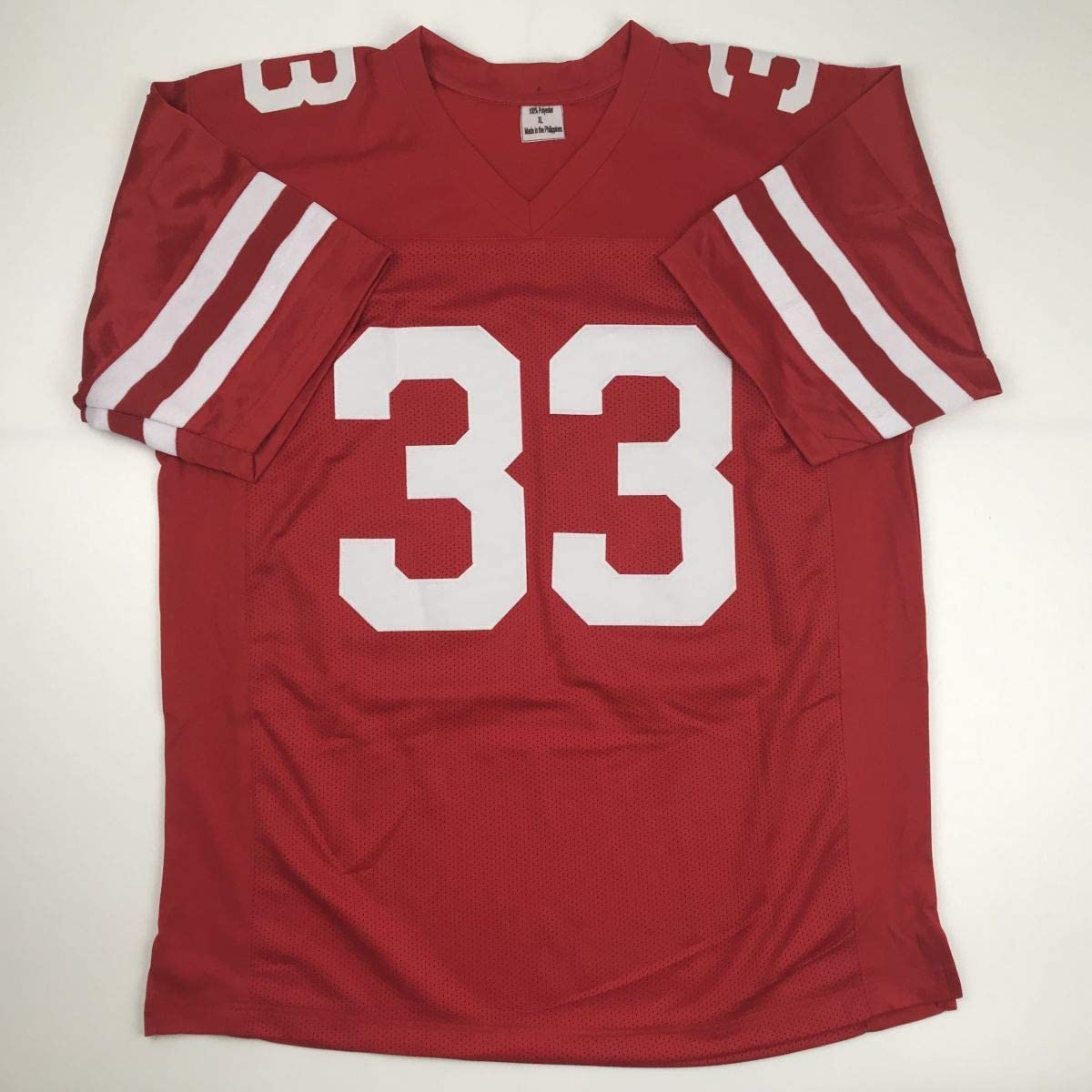 Autographed/Signed Ron Dayne Wisconsin Red College Football Jersey Tristar COA