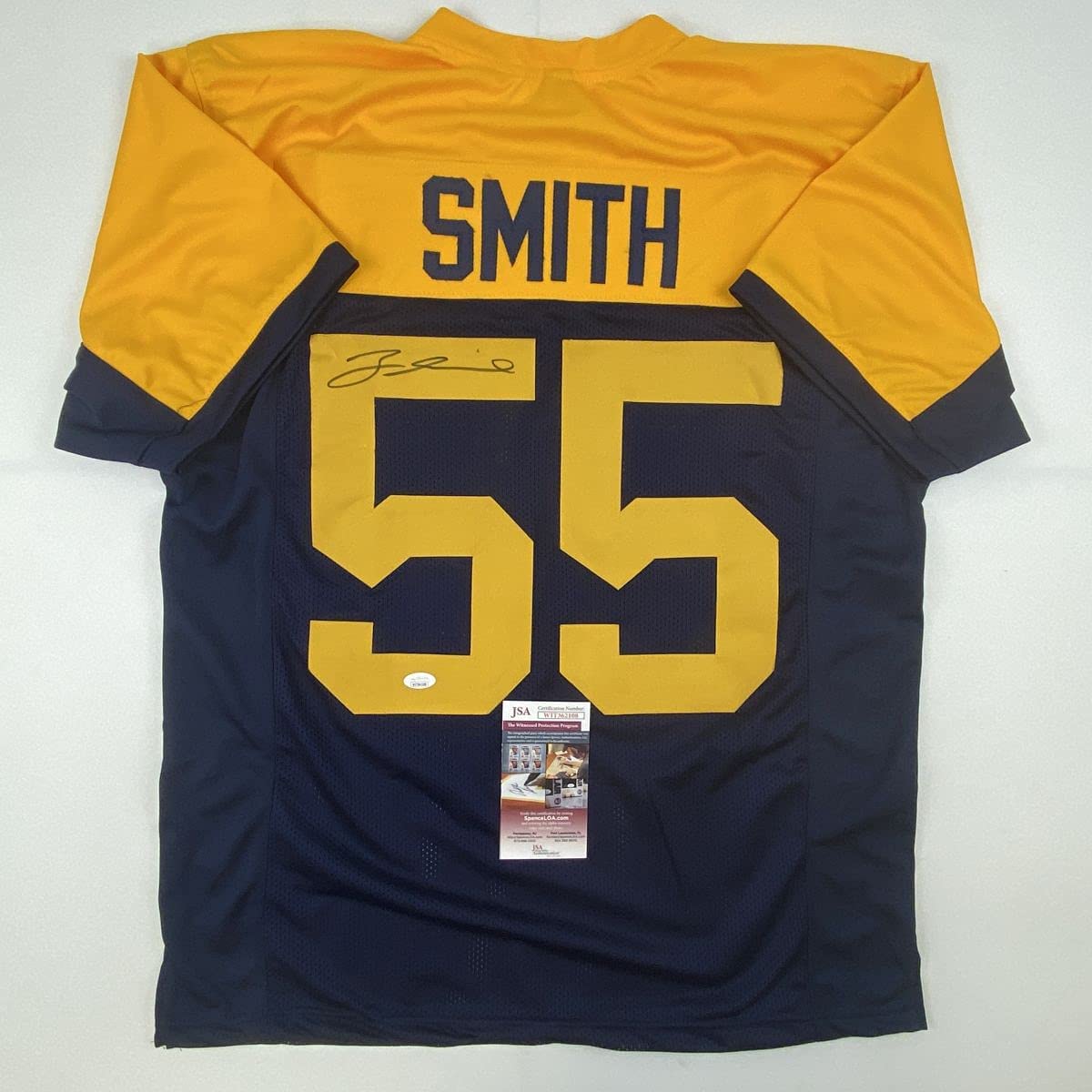 Autographed/Signed Za'Darius Smith Green Bay Retro Blue Football Jersey JSA COA