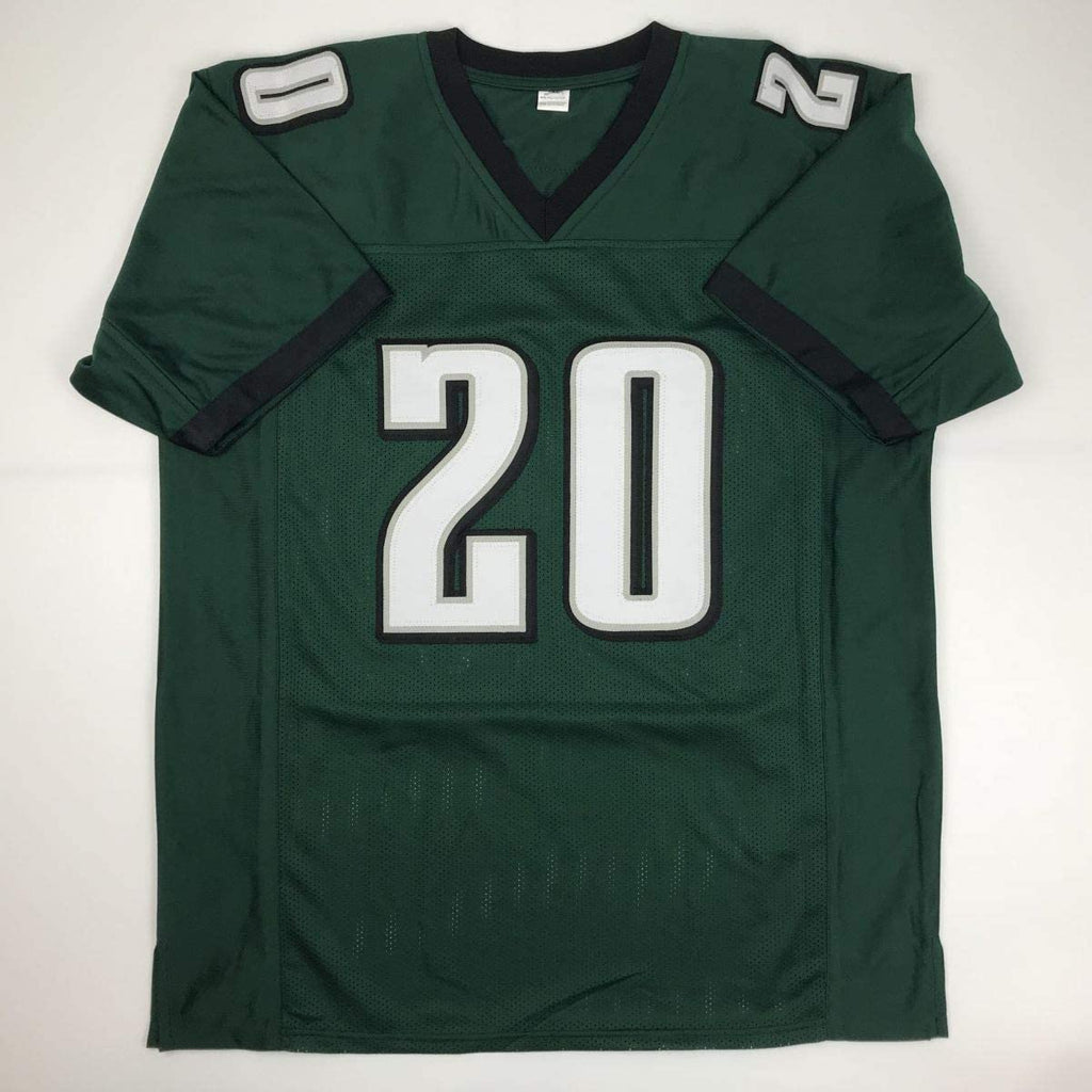 Autographed/Signed Brian Dawkins Philadelphia Green Football Jersey JSA COA