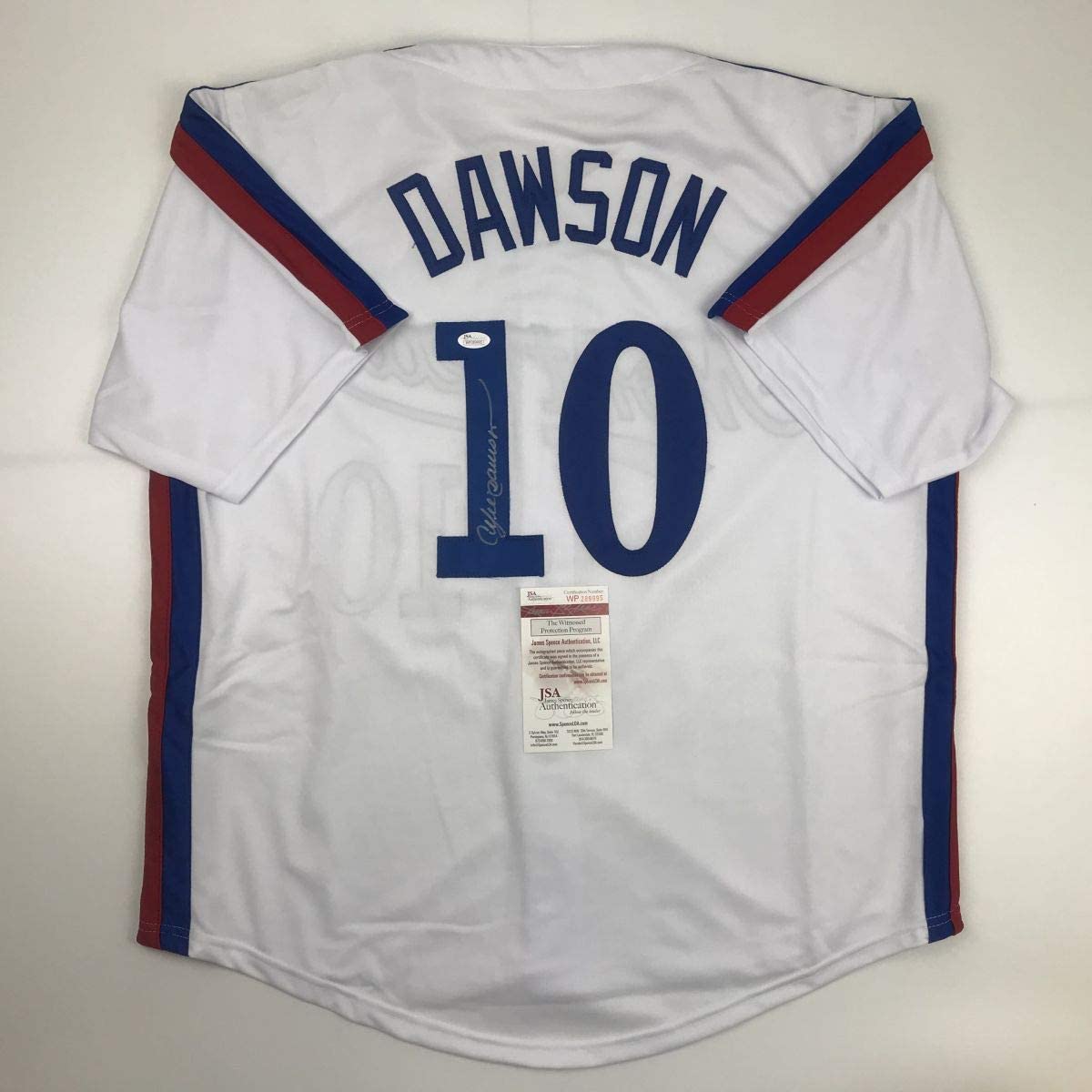 Autographed/Signed Andre Dawson Montreal White Baseball Jersey JSA COA