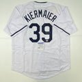 Autographed/Signed Kevin Kiermaier Tampa Bay White Baseball Jersey PSA/DNA COA