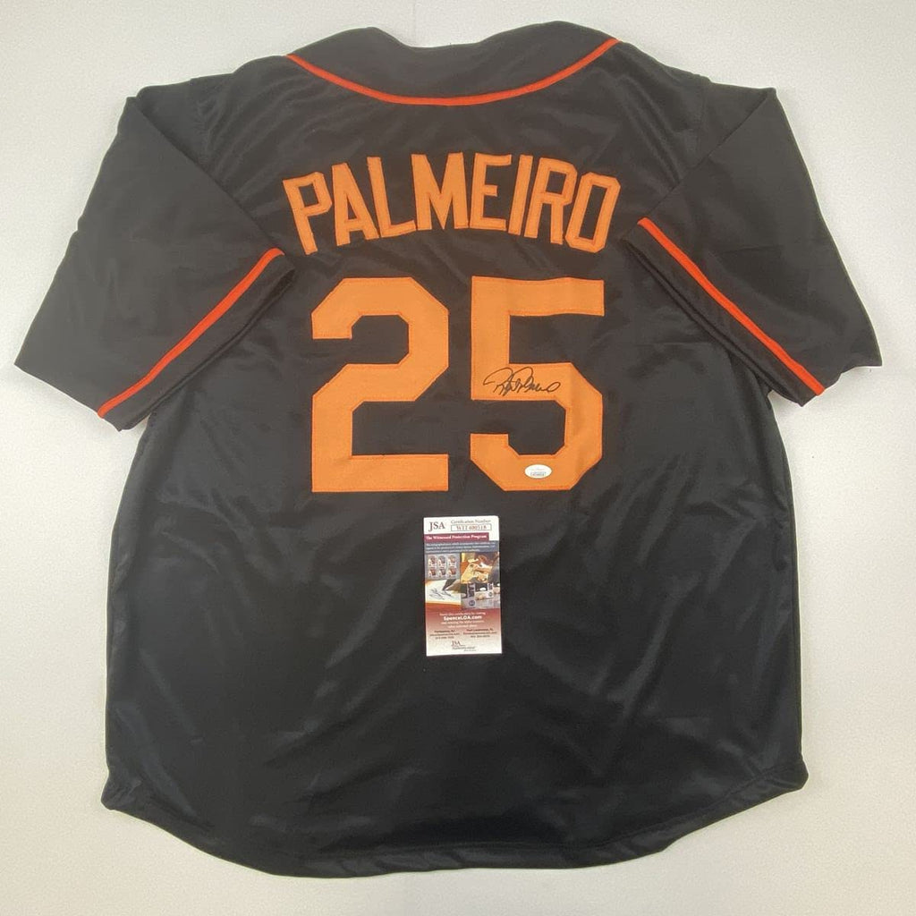 Autographed/Signed Rafael Palmeiro Baltimore Black Baseball Jersey JSA COA