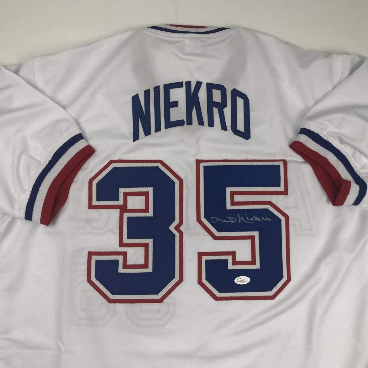 Autographed/Signed Phil Niekro Atlanta White Baseball Jersey JSA COA Holo Only