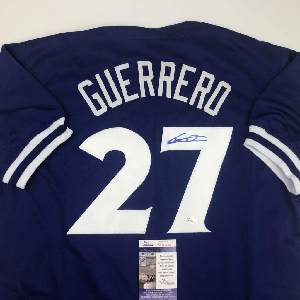 Autographed/Signed Vladimir Vlad Guerrero Jr. Toronto Blue Baseball Jersey JSA COA