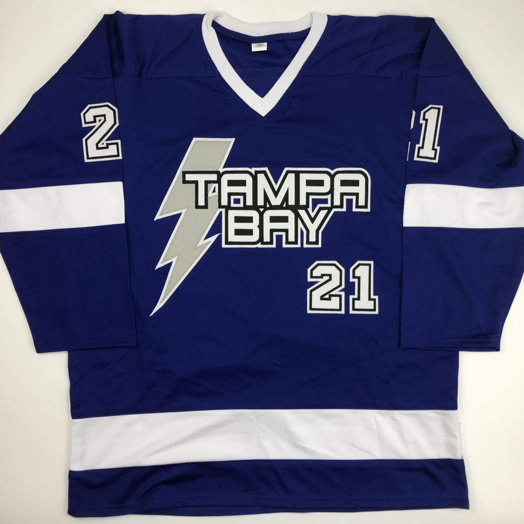 Autographed/Signed Brayden Point Tampa Bay Blue Hockey Jersey JSA COA