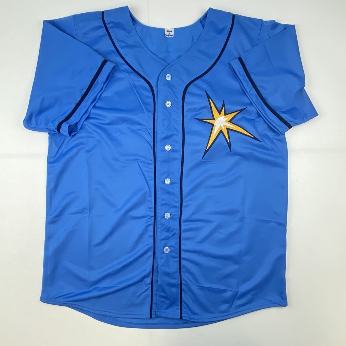 Autographed/Signed Randy Arozarena Tampa Bay Light Blue Baseball Jersey JSA COA