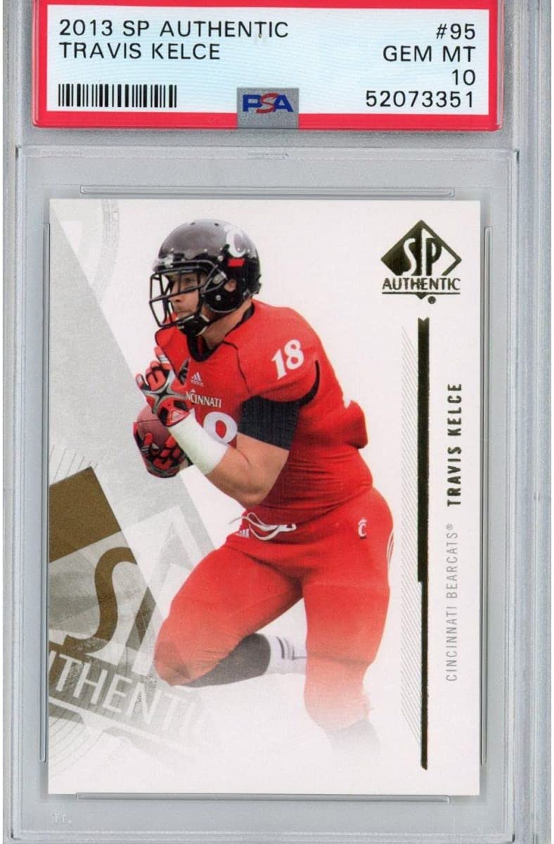 Graded 2013 Upper Deck SP Authentic Travis Kelce #95 Rookie RC Football Card PSA 10 Gem Mint