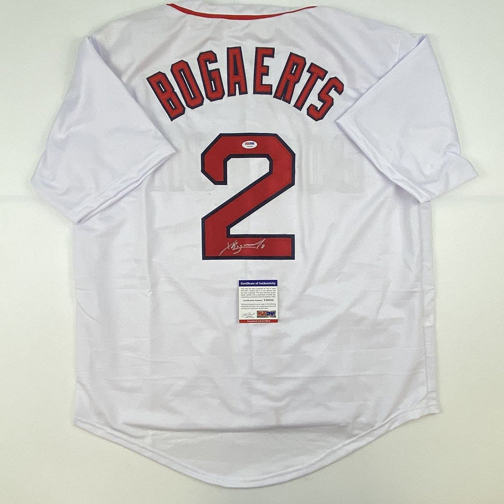 Autographed/Signed Xander Bogaerts Boston White Baseball Jersey PSA/DNA COA