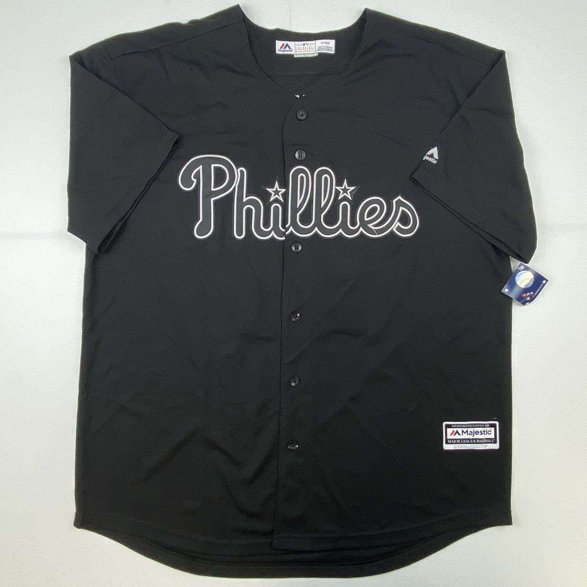 Autographed/Signed Rhys Hoskins Big Fella Players Weekend Black Baseball Jersey Beckett BAS COA