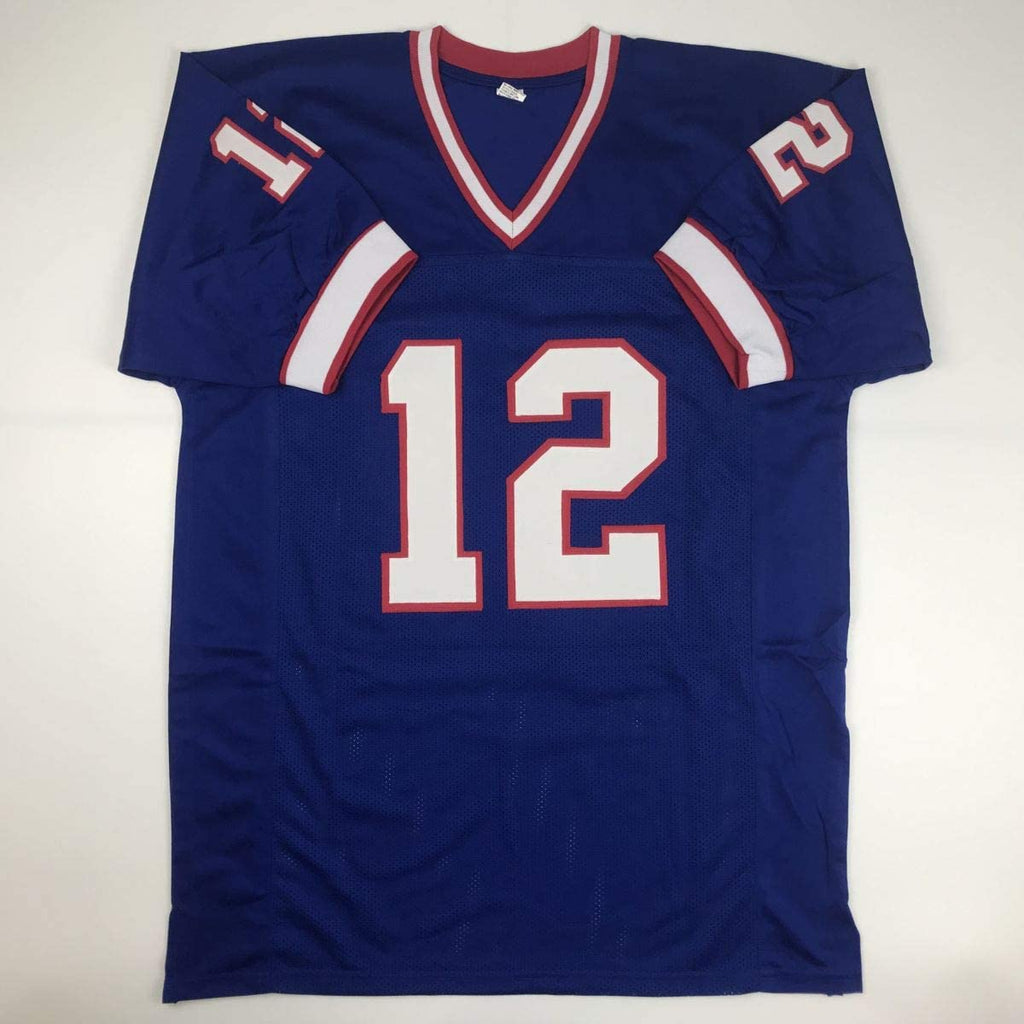 Autographed/Signed Jim Kelly Buffalo Blue Football Jersey JSA COA