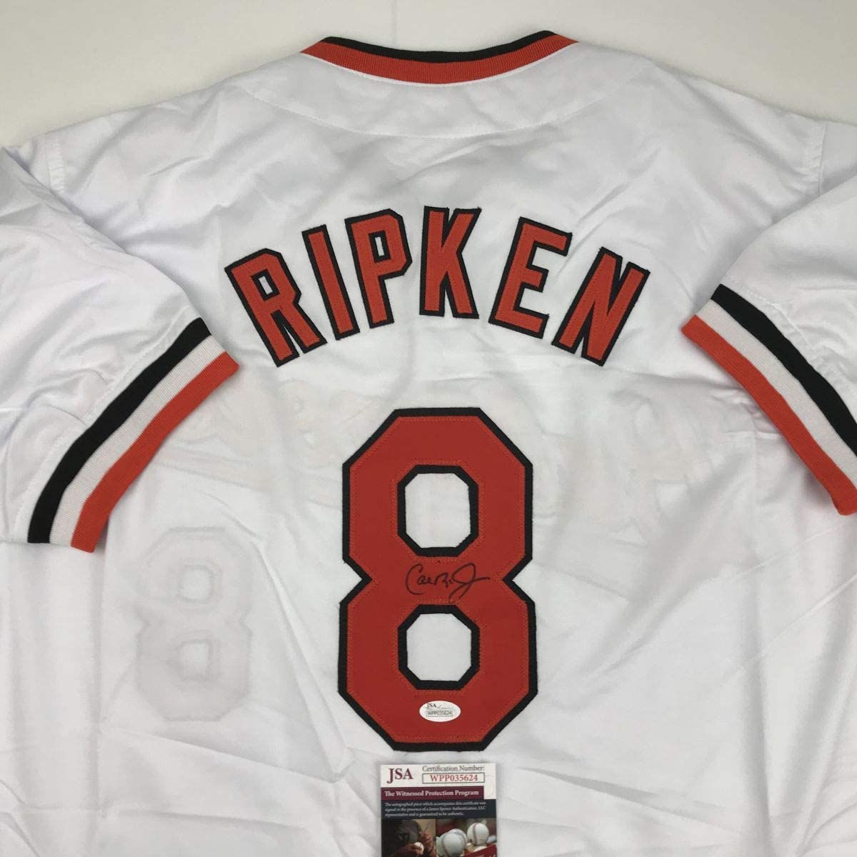 Autographed/Signed Cal Ripken Jr. Baltimore White Baseball Jersey JSA COA