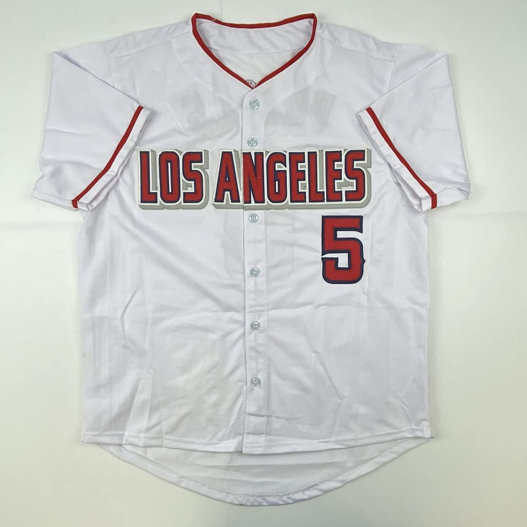 Autographed/Signed Albert Pujols Los Angeles White Baseball Jersey Beckett BAS COA #2