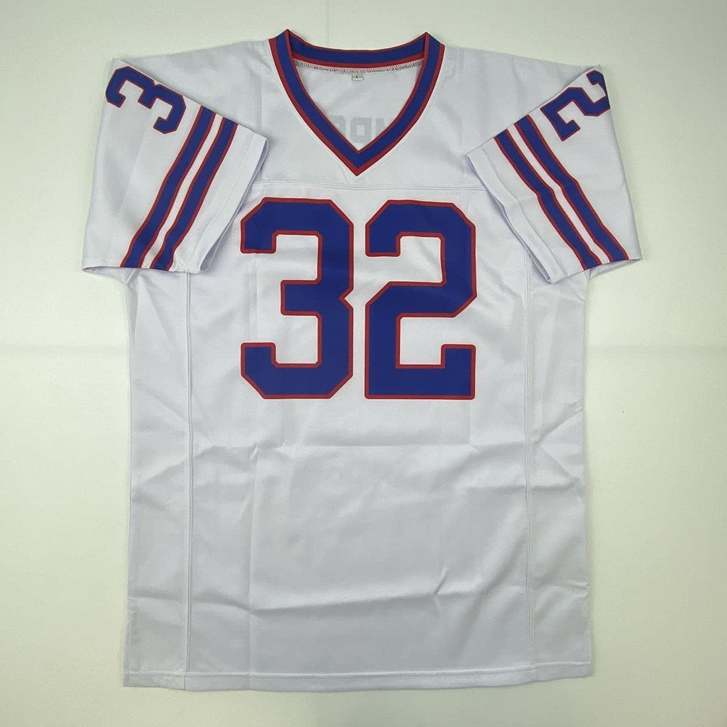 Autographed/Signed OJ O.J. Simpson The Juice Buffalo White Football Jersey JSA COA