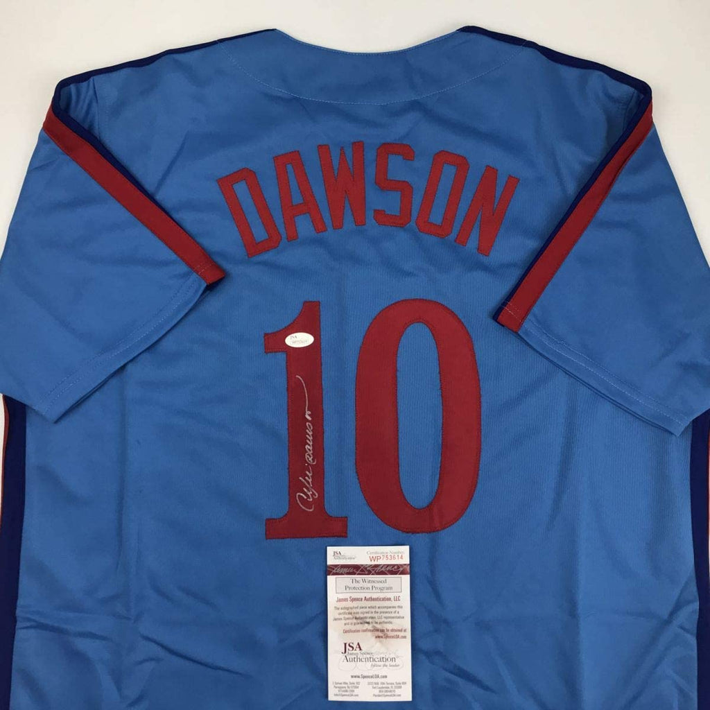Autographed/Signed Andre Dawson Montreal Blue Baseball Jersey JSA COA