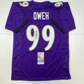 Autographed/Signed Odafe Oweh Baltimore Purple Football Jersey JSA COA
