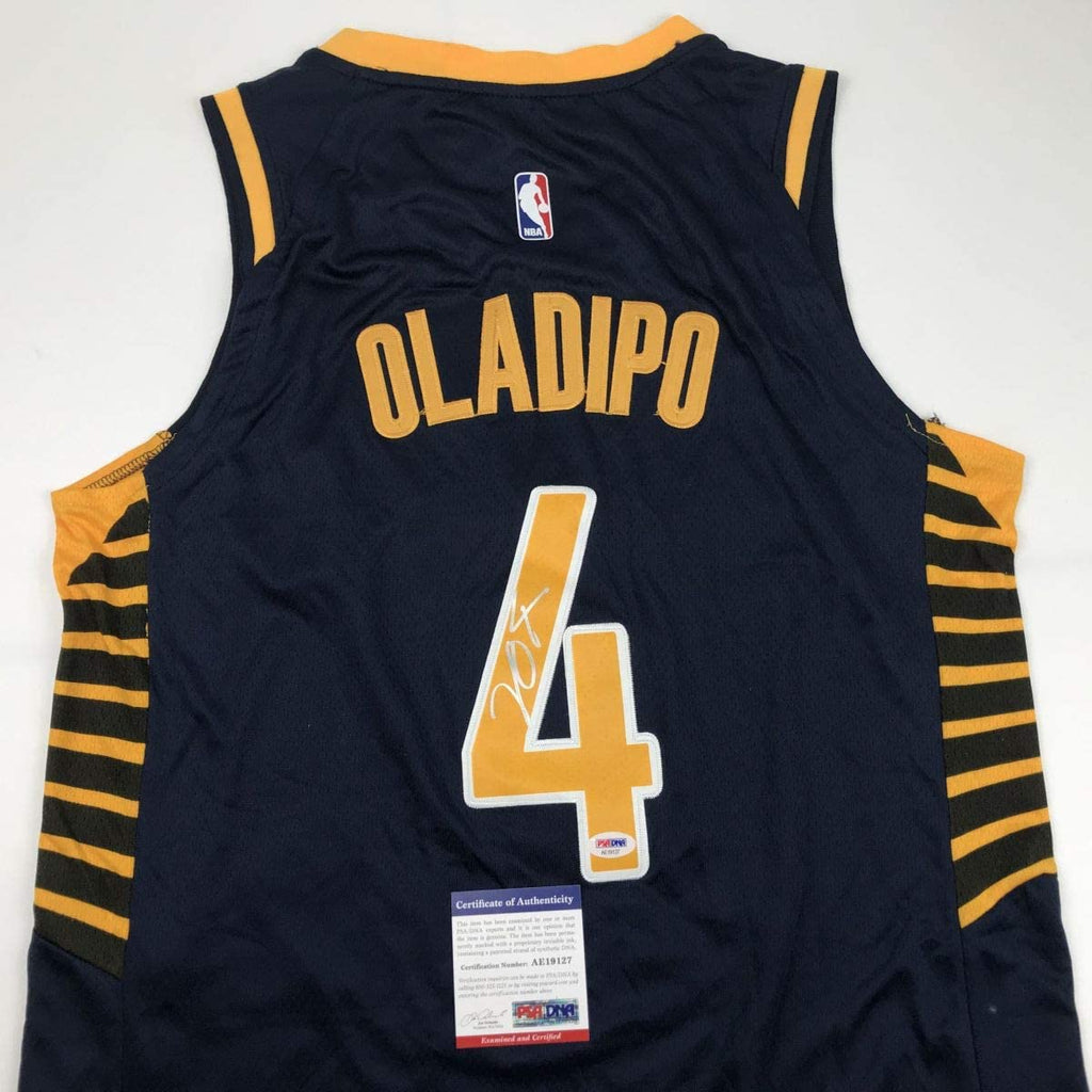 Autographed/Signed Victor Oladipo Indiana Blue Basketball Jersey PSA/DNA COA