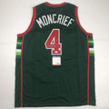 Autographed/Signed Sidney Moncrief Milwaukee Green/Red Basketball Jersey PSA/DNA COA