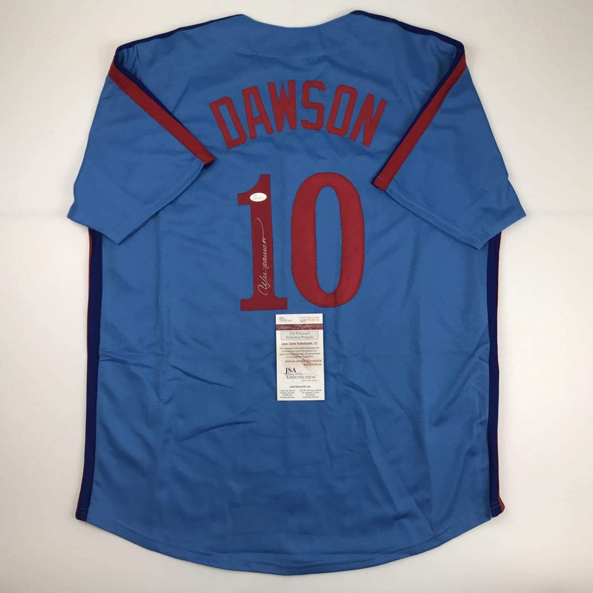 Autographed/Signed Andre Dawson Montreal Blue Baseball Jersey JSA COA