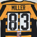 Autographed/Signed Heath Miller Pittsburgh Bumble Bee Football Jersey JSA COA
